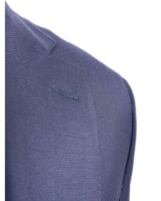 Luciano Barbera Blue Hopsack Wool Jacket for men