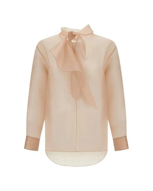 Herno White Pussy-Bow Collar Blouse