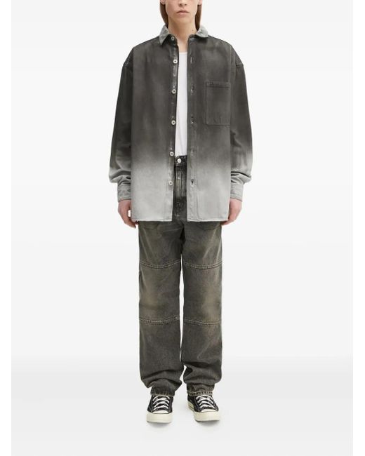 Marcelo Burlon Gray Ombre-Effect Shirt for men