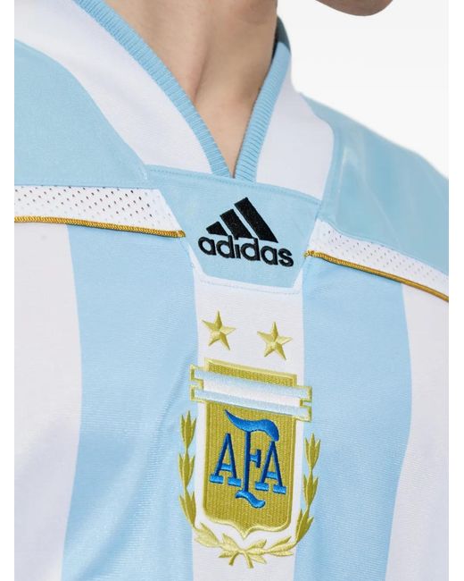 Adidas Blue Striped V-Neck T-Shirt for men