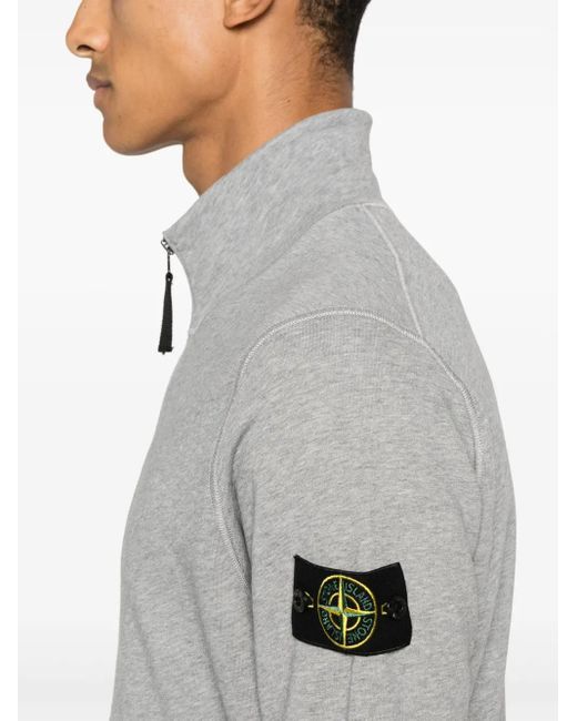 Stone Island Gray Cotton Fleece Sweatshirt for men