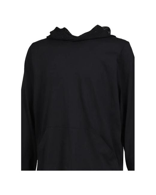 P.L.N. Black Mesh-Panelled Hoodie for men