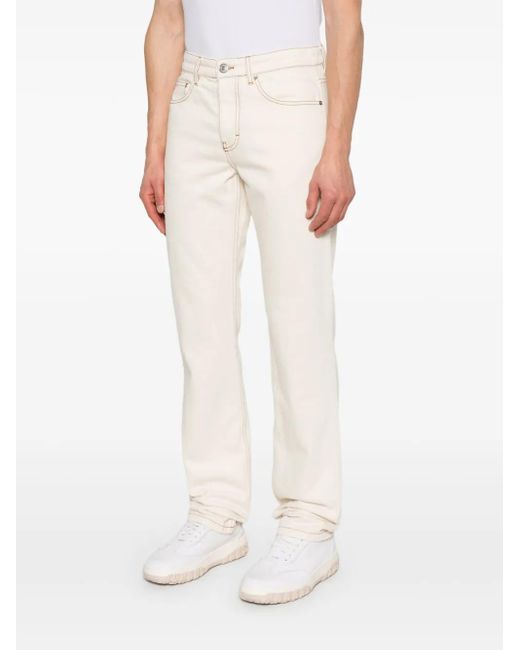 AMI White Logo-Patch Jeans for men