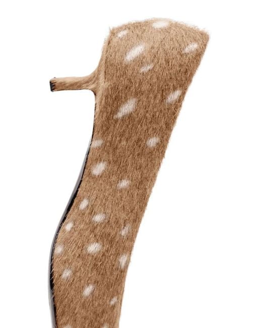 Loulou de Saison Natural Eko Deer-Print Pony-Effect Pumps