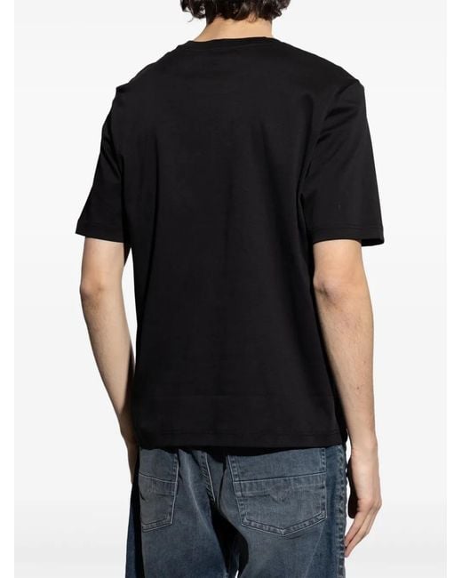 DIESEL Black 100% Cotton T-Shirt Design for men