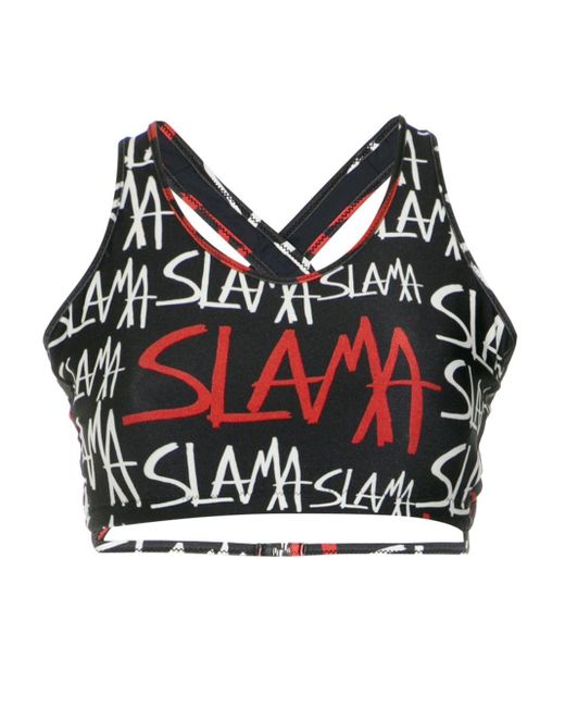 Amir Slama Black Logo-print Bikini Top