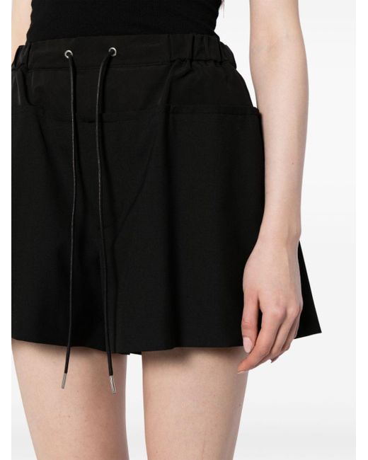 Sacai Black Drawstring-waist Tailored Shorts