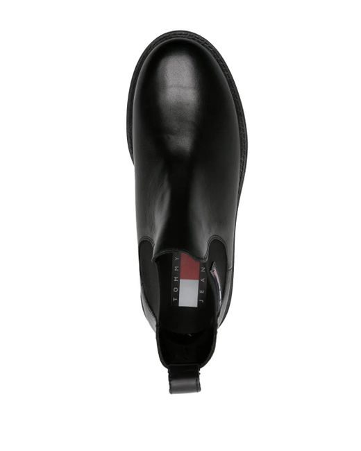 Tommy Hilfiger Black Leather Chelsea Boots for men