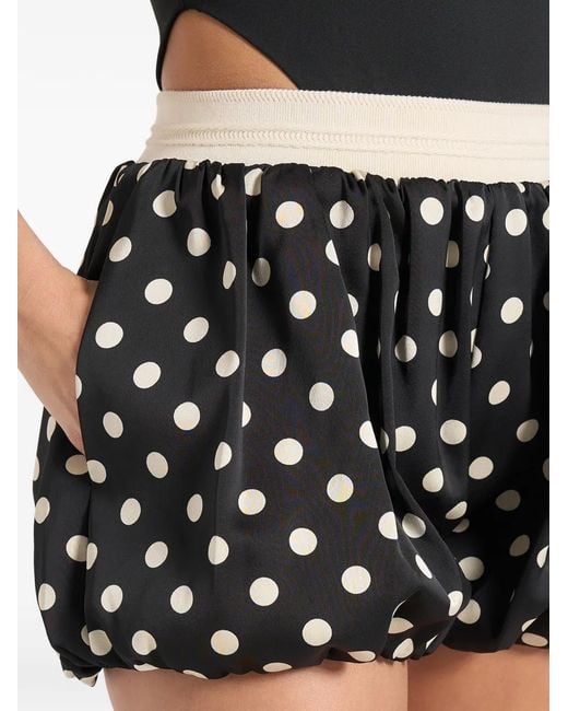 Manière De Voir Black Zoe Polka-Dot Balloon Mini Shorts