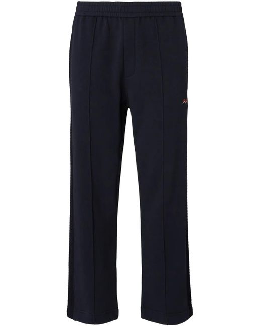 Missoni Blue Zigzag-Embroidery Cotton Track Pants for men