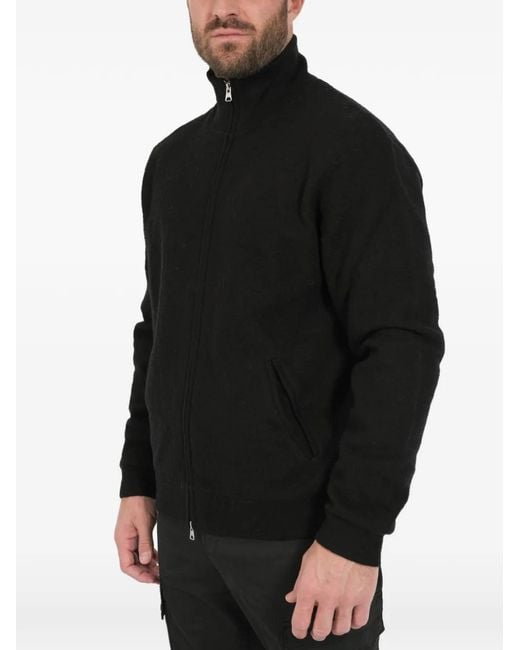 NN07 Black Zip Mock-Neck Knitwear for men
