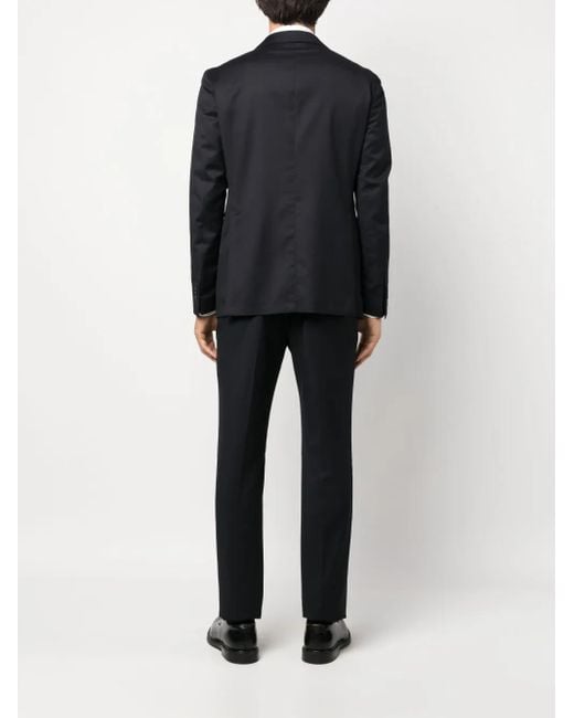 Tagliatore Black Logo-Plaque Virgin-Wool Single Breasted Blazer for men