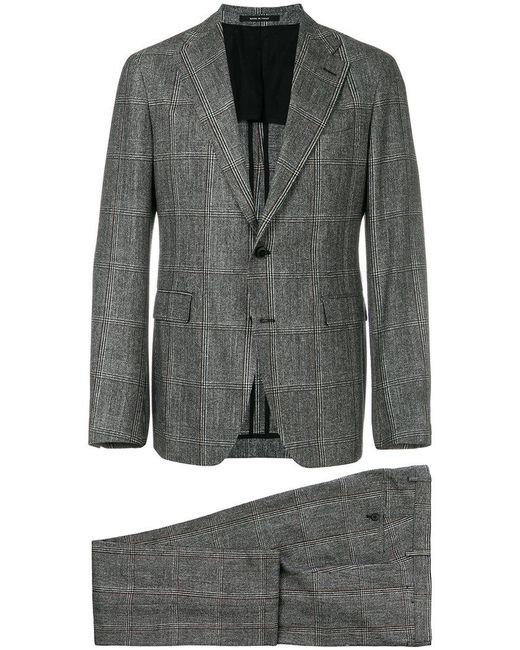 Tagliatore Plaid Two-piece Suit in Gray for Men | Lyst