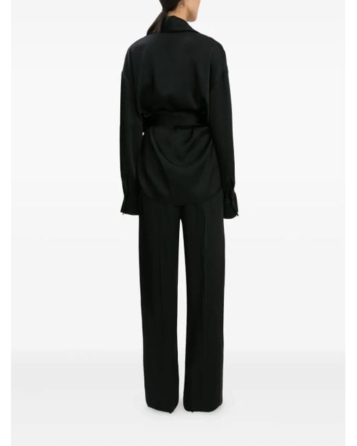 Wrap-Belt Blouse Victoria Beckham en coloris Black