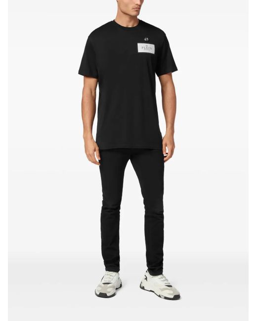 Philipp Plein Black Patch-Detail T-Shirt for men