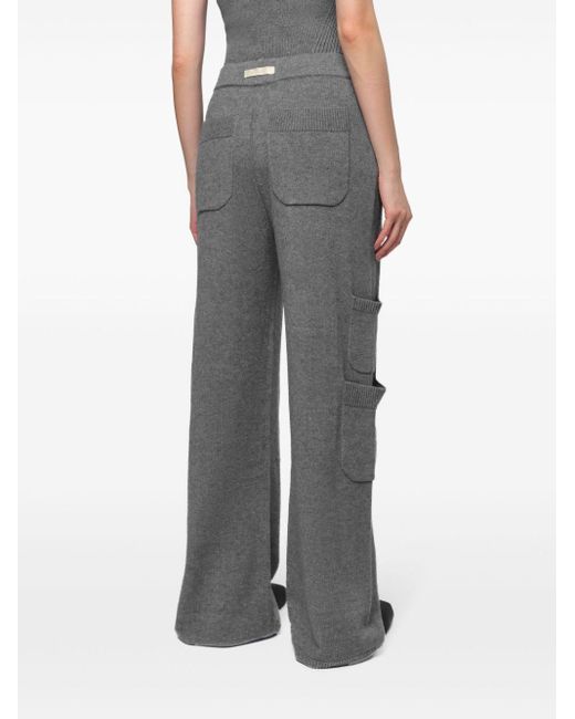 Apparis Gray High-waisted Knitted Trousers