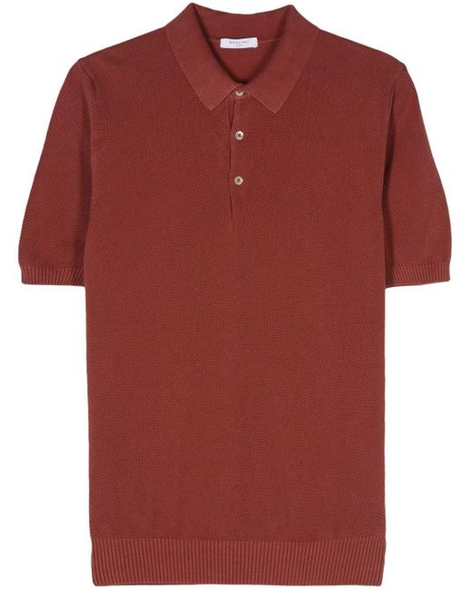 Piqué cotton polo shirt Boglioli pour homme en coloris Red