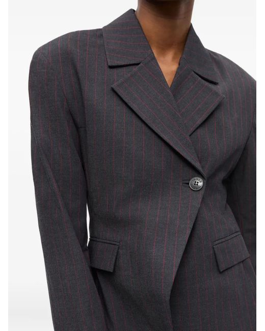Ganni Black Blazer mit versetztem Verschluss