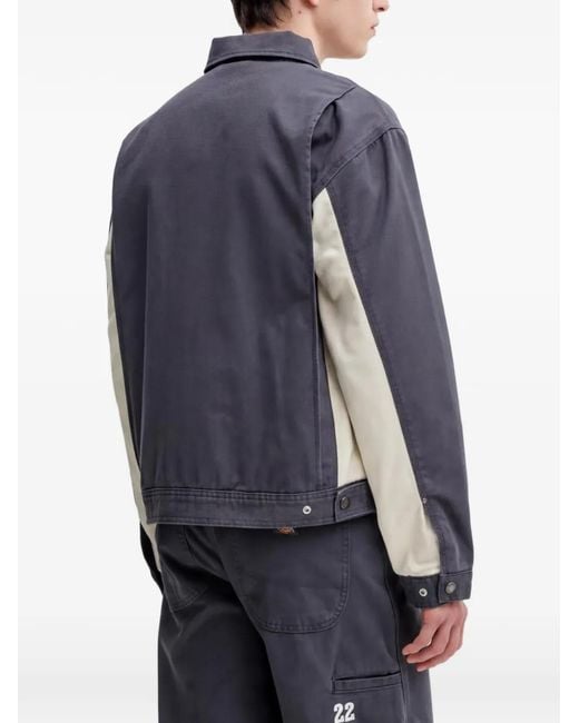 Dickies Blue Nashport Patch-Detailed Contrast Canvas Jacket for men