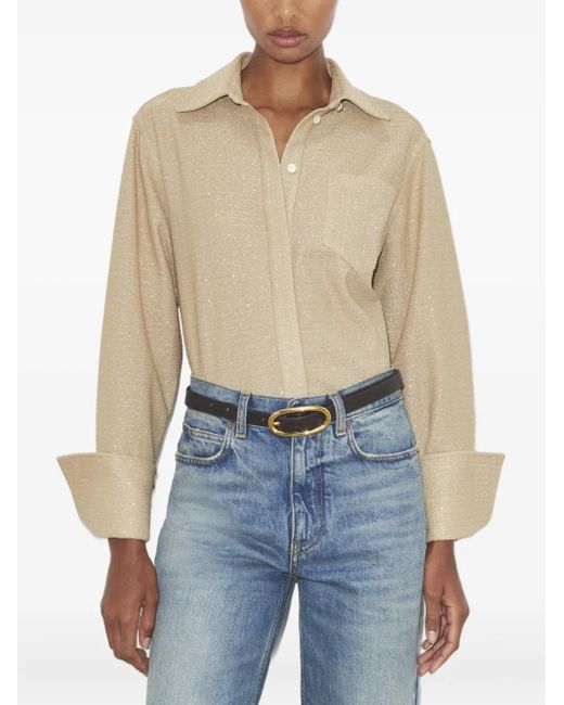 Tory Burch Natural Lurex Top