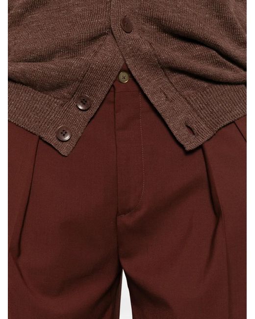 Briglia 1949 Red Bedfords Pleated Knee-Length Shorts for men
