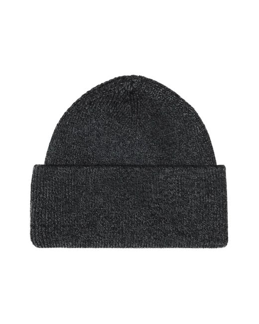 Alexander Wang Black Ribbed Beanie With Domed Logo Patch Accessories