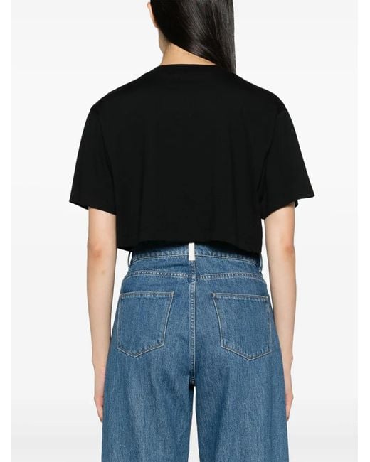 Moschino Black Logo-Print Cotton T-Shirt