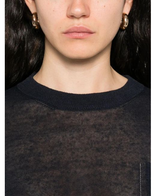 Brunello Cucinelli Blue Monili Chain-Detail Top