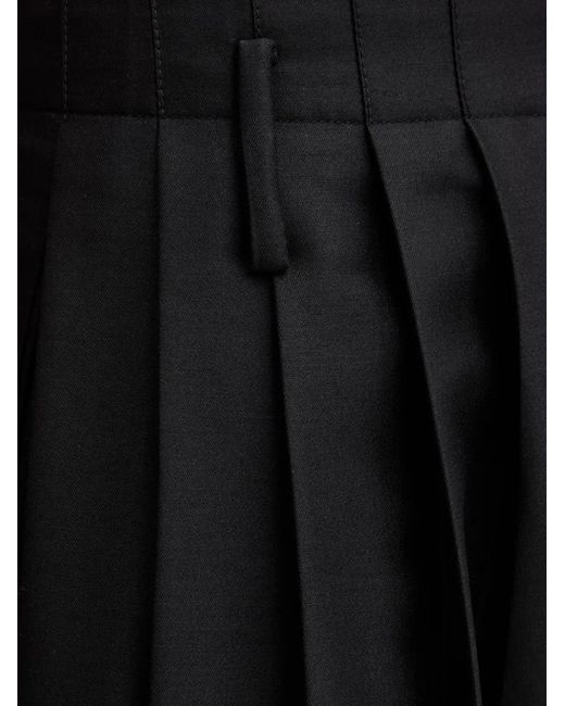 KENZO Black Pleated Button-Cuff Shorts