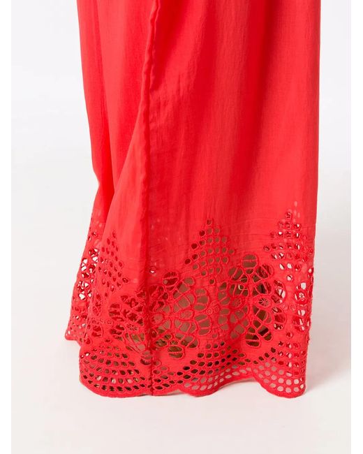 Amir Slama Red Broderie-Anglaise Palazzo Pants