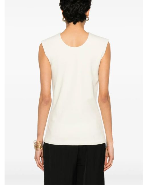Top con cuello en V pronunciado Lanvin de color White