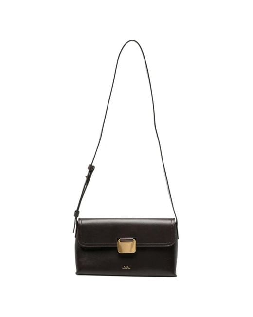 A.P.C. White Small Simone Leather Shoulder Bag