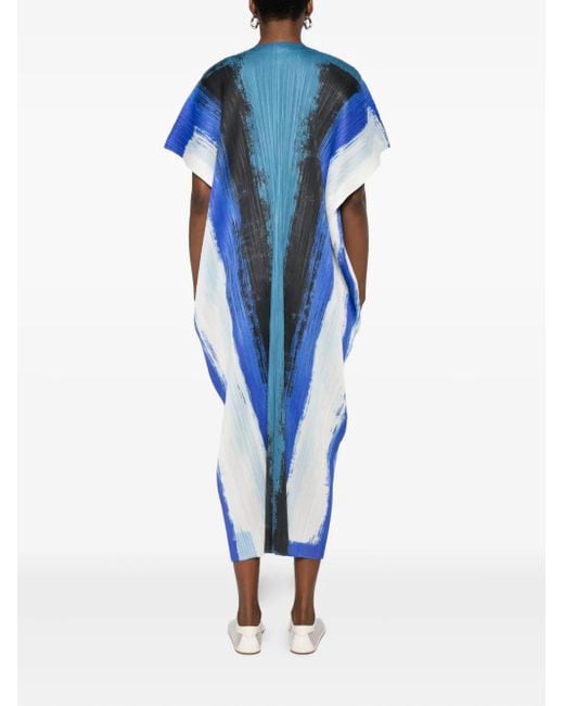 Abito Da Giorno Con Stampa di Pleats Please Issey Miyake in Blue