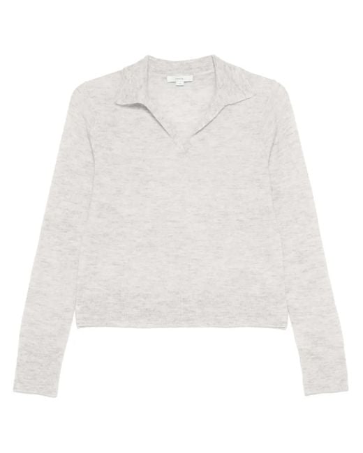 Vince White Mélange-Effect Sweater
