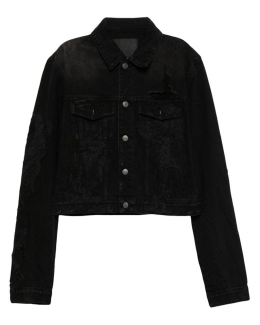 JNBY Distressed Denim Jacket in Black Lyst Canada