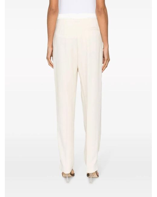 Forte_forte White Pleat-Detail High-Waist Trousers