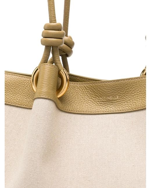 Coccinelle Natural Medium Finn Knotted-Strap Shoulder Bag
