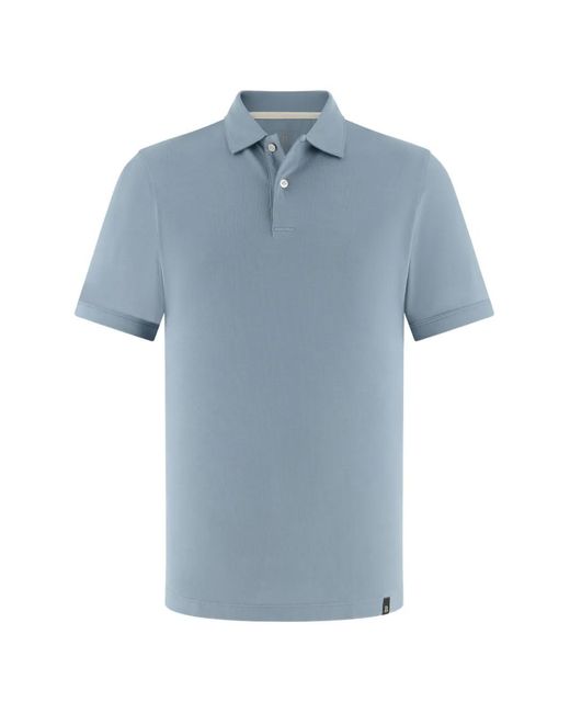 Boggi Blue High-Performance Piqué Polo Shirt With -Cafè Yarn for men