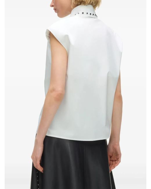 Karl Lagerfeld Gray Studded Poplin Shirt
