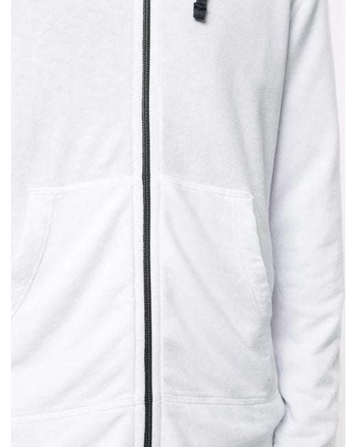 James Perse White Plain Zipped Hoodie for men