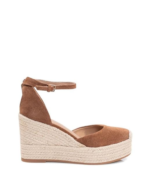 Boss Natural Suede Wedge Sandals