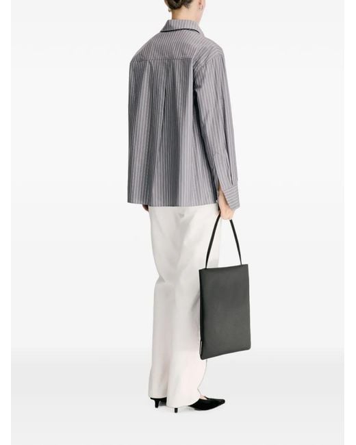 Loulou de Saison Gray Colton Striped Shirt