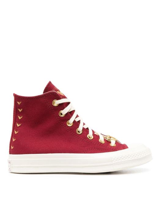 Converse Chuck Taylor All Star Hearts High-top Sneakers in Red | Lyst Canada