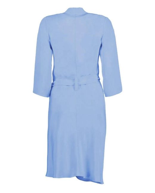 Peter Cohen Blue Self-Tie Wrap Dress