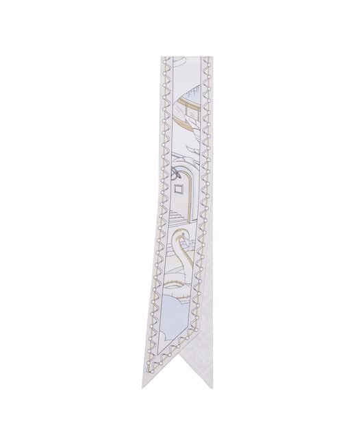Tory Burch White The Pool Ribbon Tie