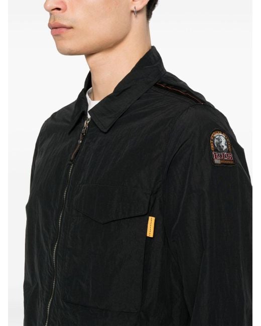 Parajumpers Black Rayner Logo-patch Shirt Jacket for men