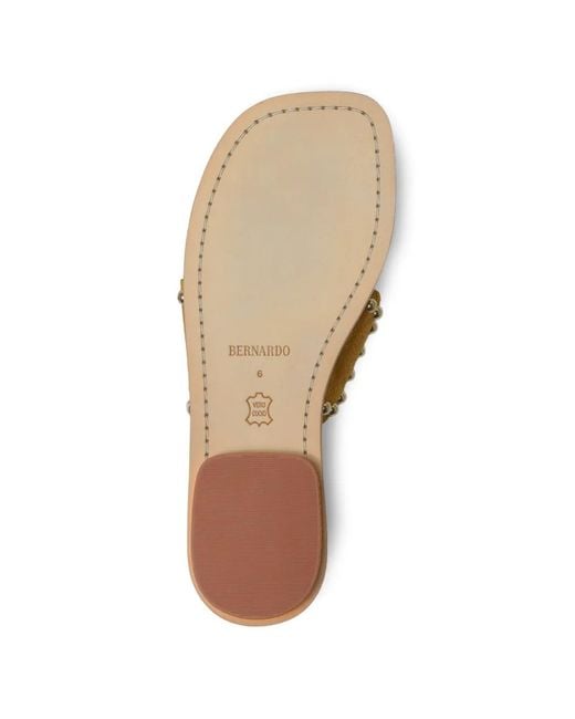 Bernardo Metallic Agartha Studded Thong Sandals