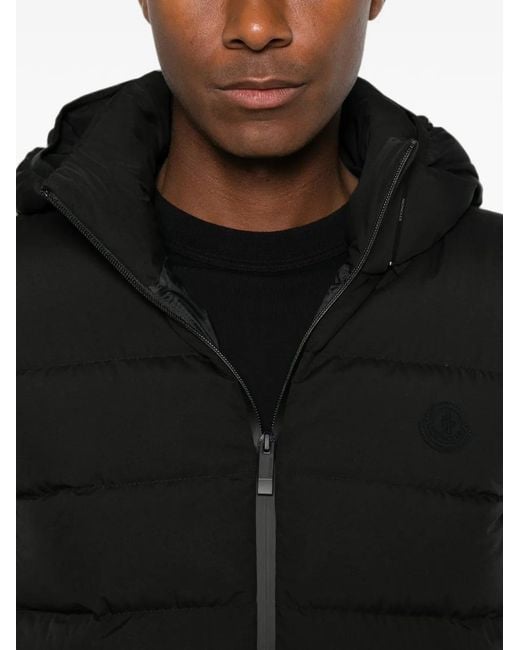 Moncler Black Padded Hooded Gilet for men