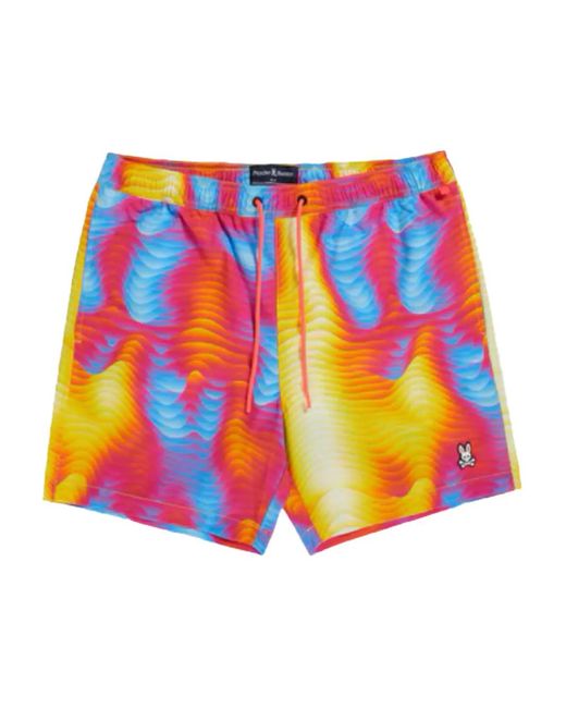 Short De Bain Montgomery À Imprimé Vague Psycho Bunny pour homme en coloris White