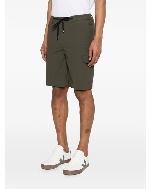 DISTRETTO 12 Green Drawstring Cargo Shorts for men